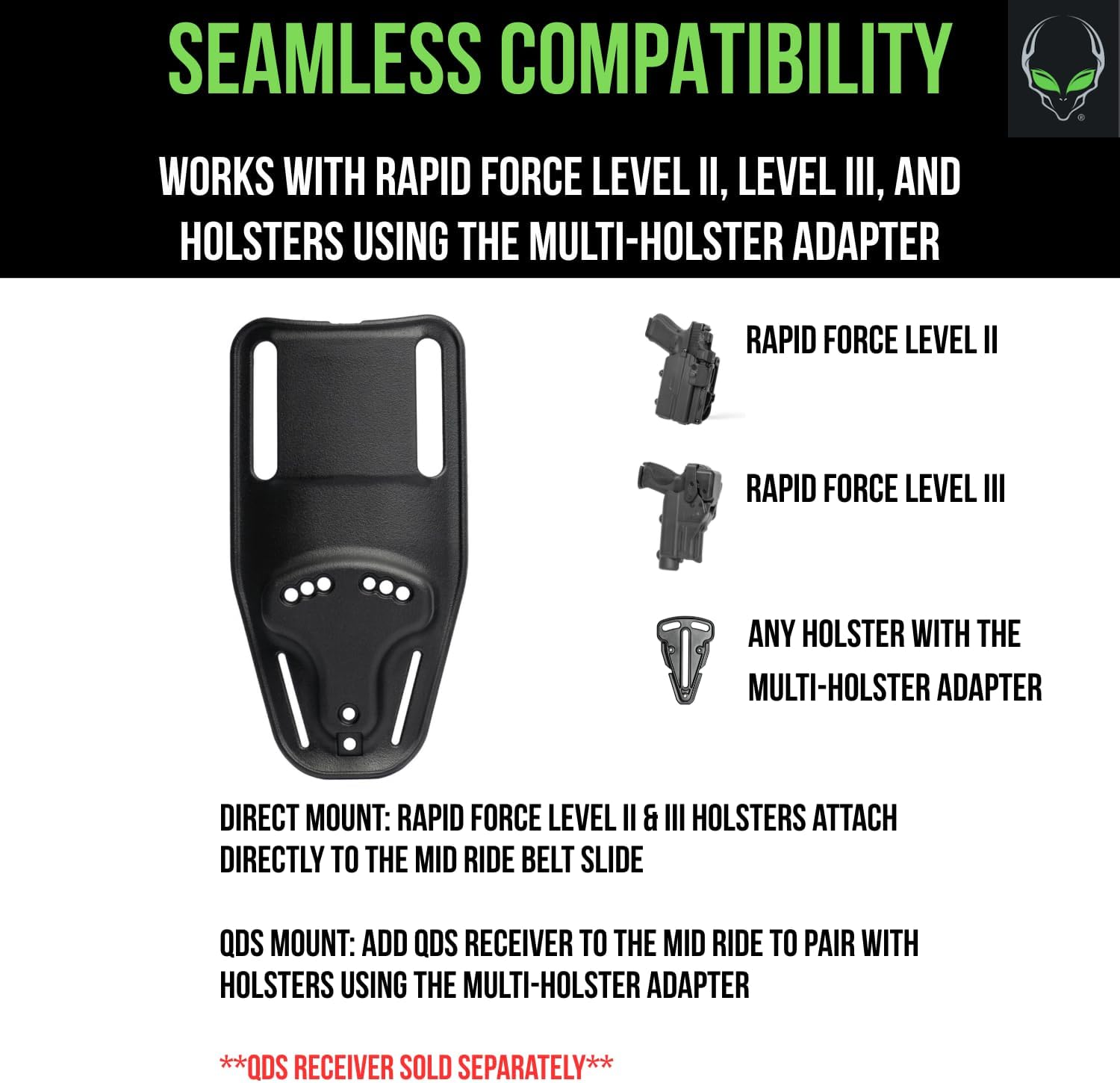 Alien Gear Rapid Force Mid and Low Ride Belt Slides