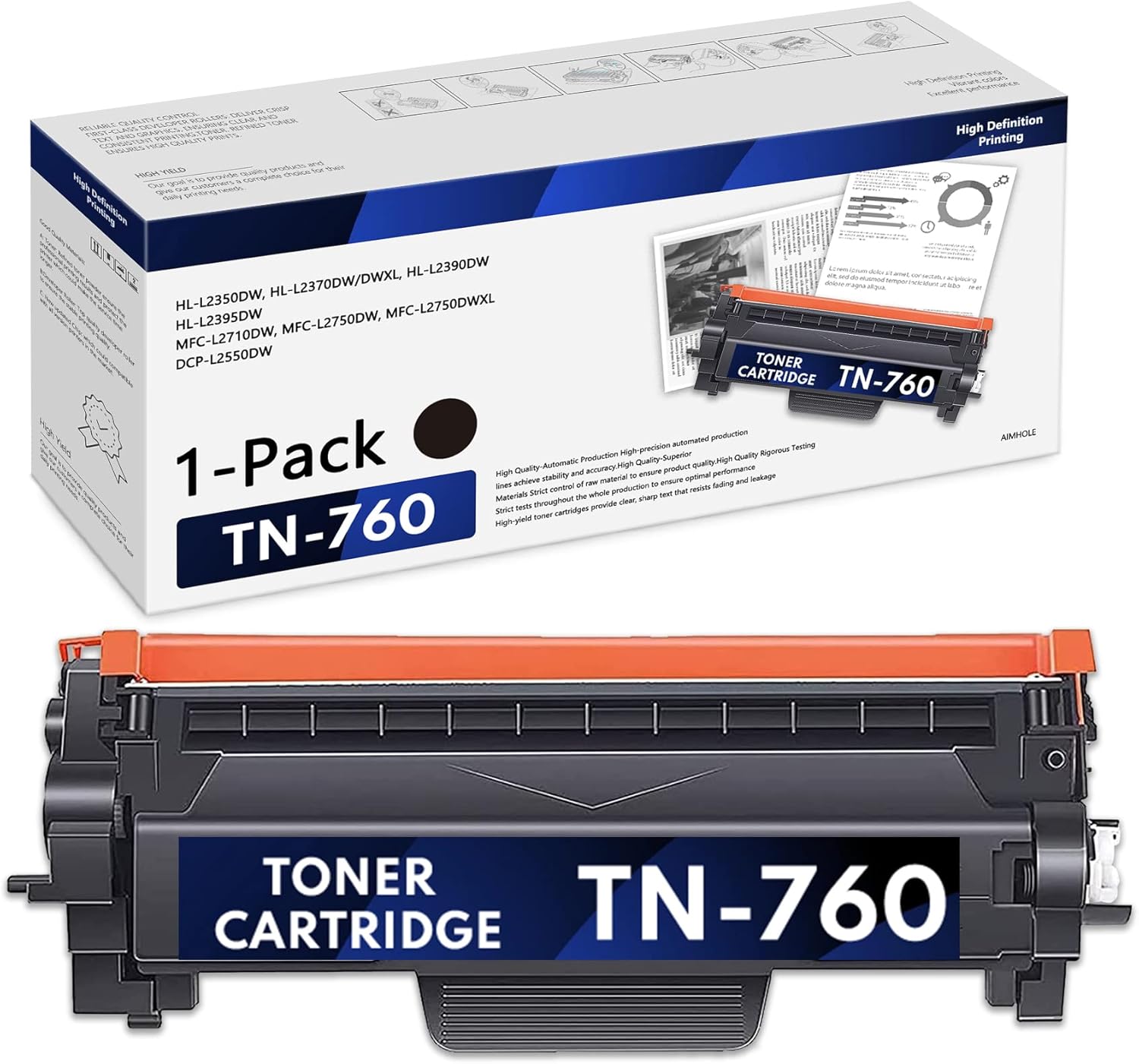 TN760 TN760 Toner Cartridge Replacement for Brother TN760 TN 760 TN