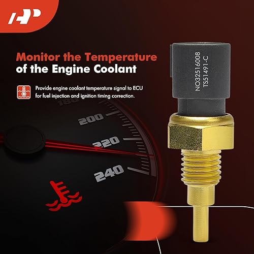 Miniatura 2 de A-Premium Sensor de temperatura del refrigerante del motor 3 cuchillas compatible con Toyota, Subaru, Scion, Saab, Mazda, Chevrolet, se adapta a