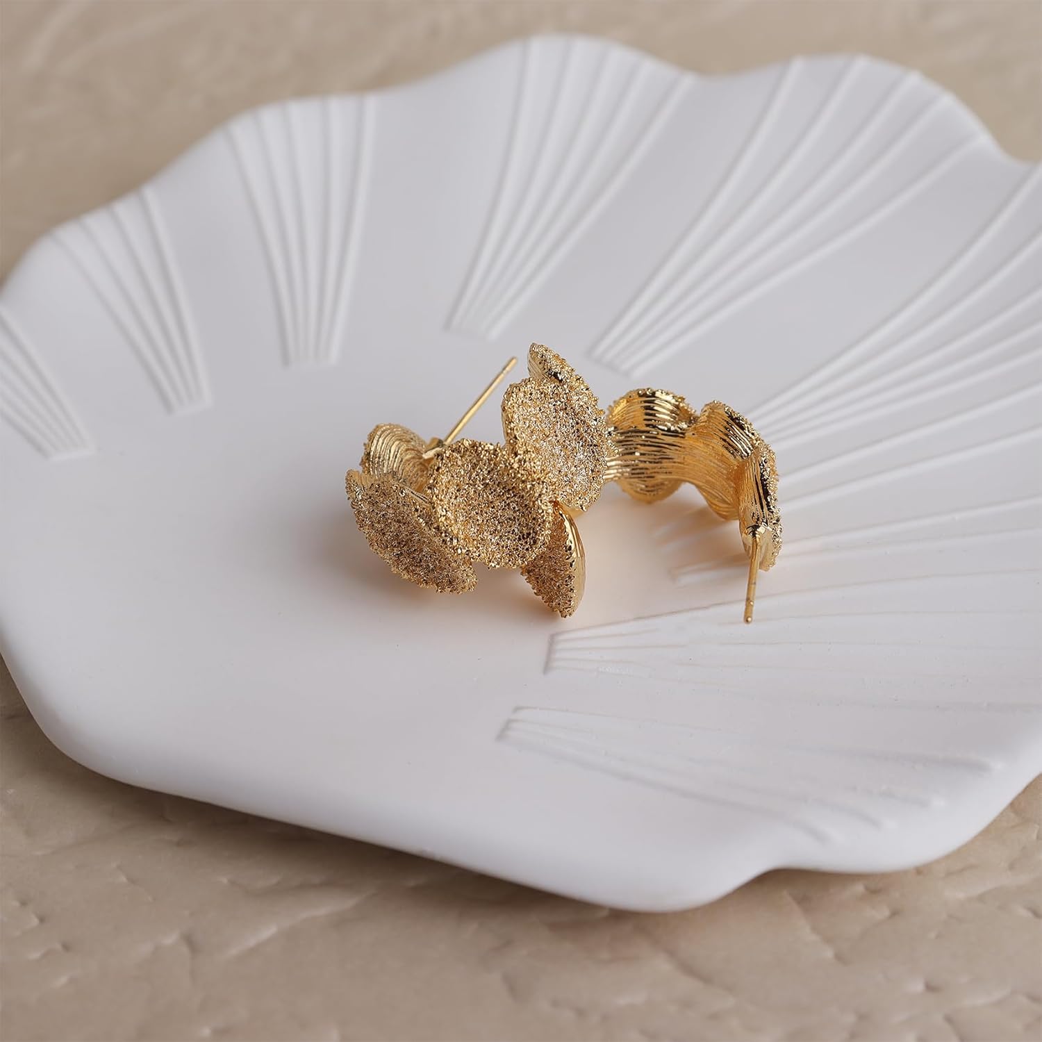 Sonateomber Chunky Open Hoop Earrings for Women, Minimal Thick Statement Hypoallergenic Huggie Stud Earings Wedding Prom Fashion Jewelry Gift. - Image 6