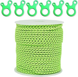 Kiboule 2,5 mm / 4 mm 50 M Tenda Refletiva Corda Guyline Paracord com 6 Ajustadores Guyline Tensionadores para Tenda de Campismo ao Ar Livre Toldo