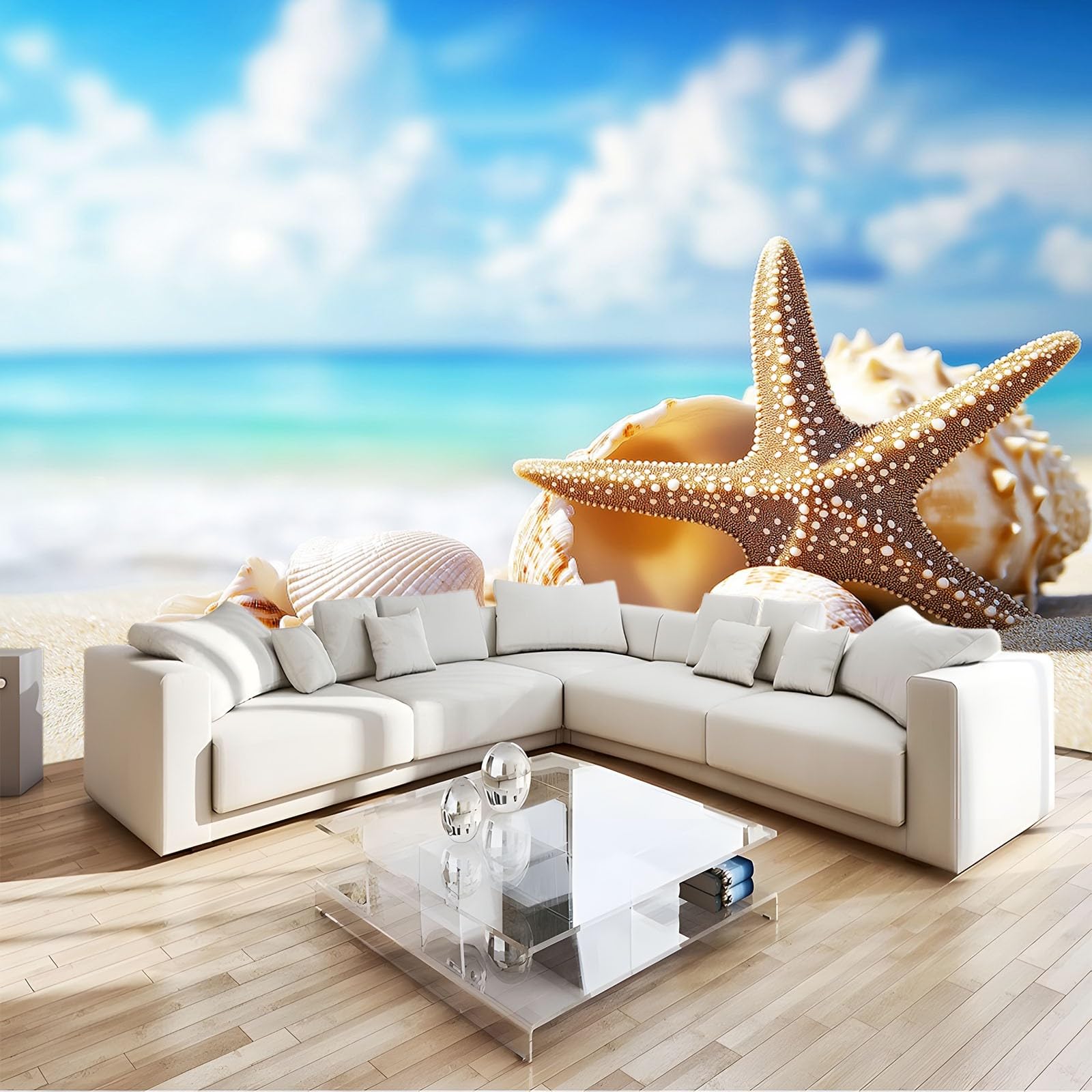 Papier peint 3D plage et paysage naturel apaisant pour la maison