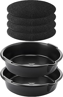 Saillong 2Pcs 1.72 Gallon Oil Drain Pan with 4Pcs Oil Splash Pad for Automotive Fluids, Transmission Fluid, Coolant, Brake Cleaner