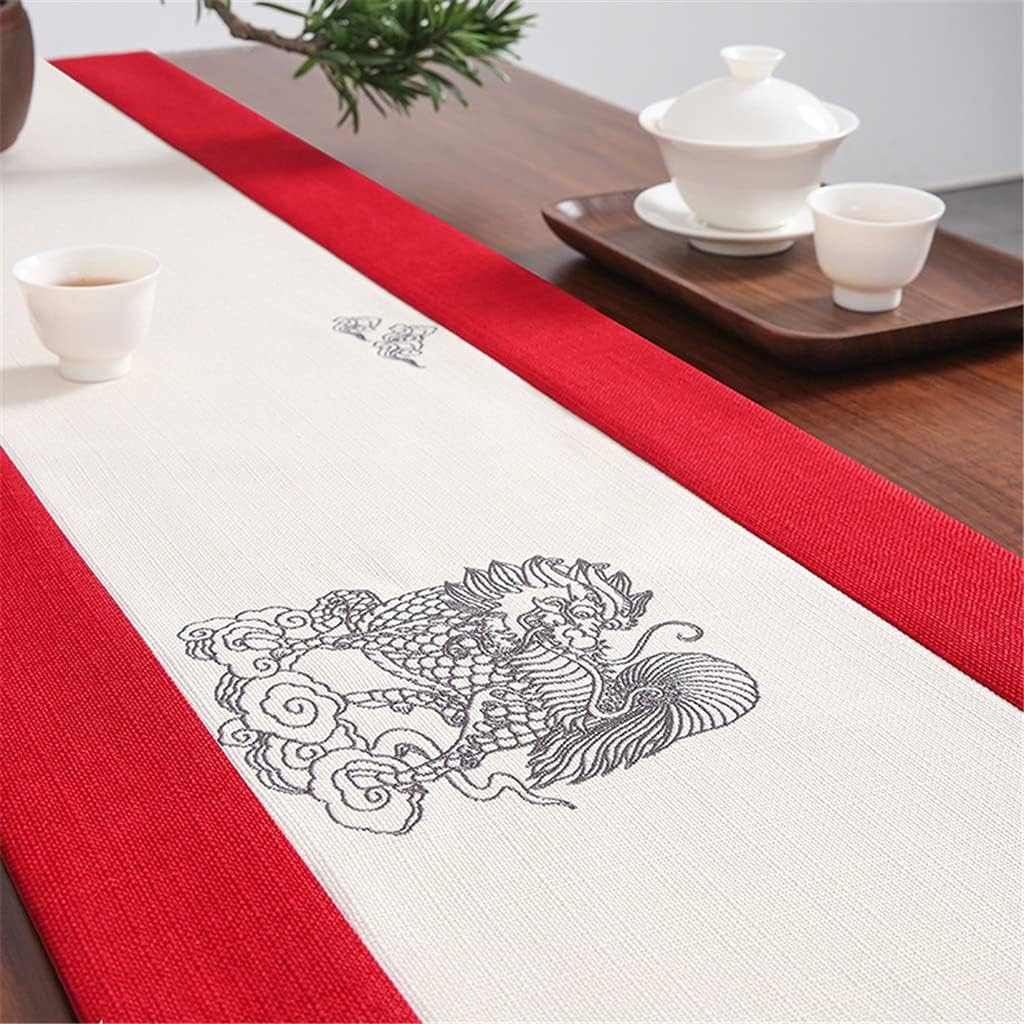 Chinese Style Table Runner Zen Tea Table Cloth Chinese Style Tea Table Cloth Long Tea Table Cover Cloth (Colour: A, Size: 33 x 330 cm) (A 33 x 360 cm)