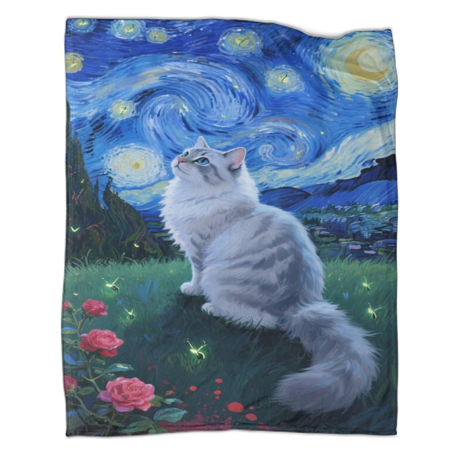 Couverture ragdoll en flanelle haut de gamme au motif 3D