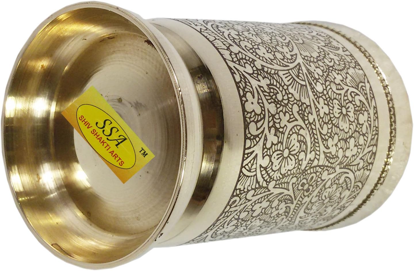 SHIV SHAKTI ARTS Brass Thali Set 7 Pcs 3 Brass Bowls1 Glass1 Plate 1 Puding Plate 1 And 1 Spoon Restaurant Ware Home Hotel