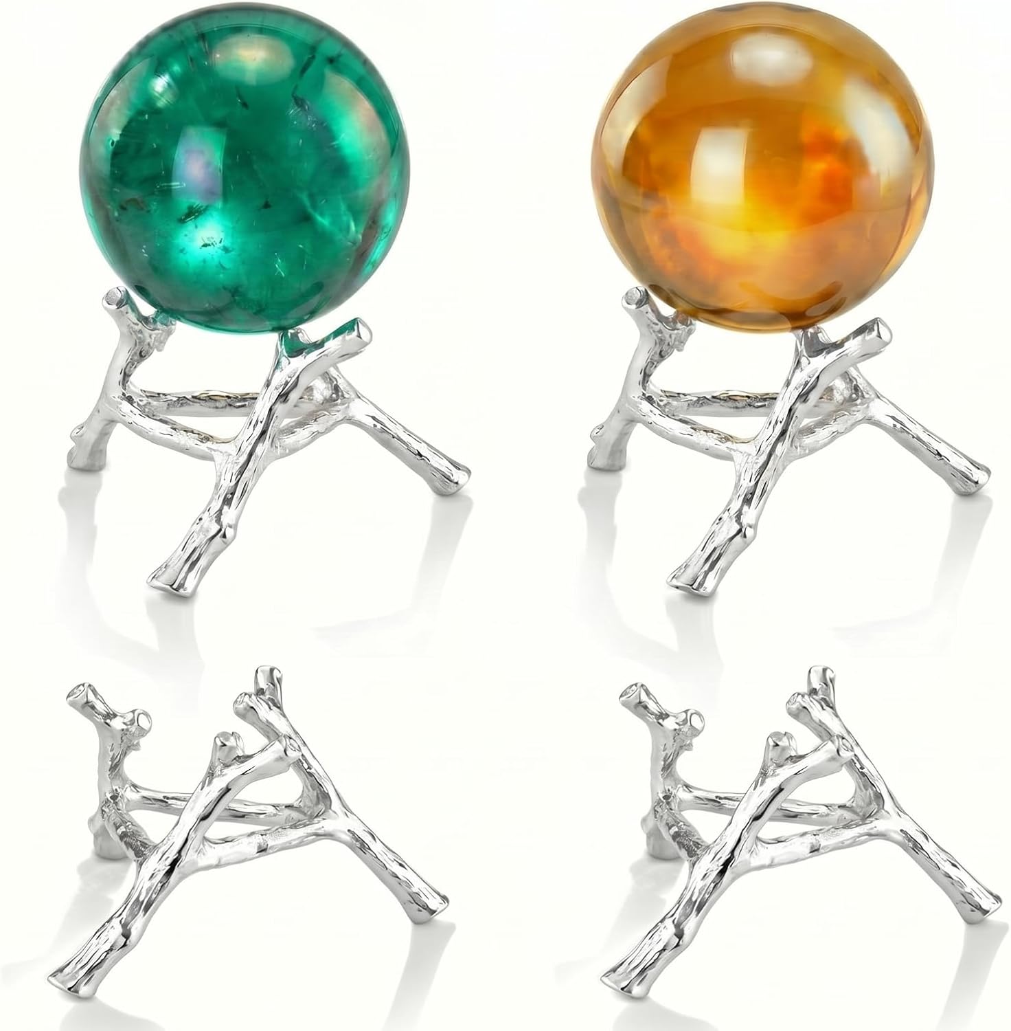 Amazon.com: Beeveer 4 Pcs Crystal Ball Stand Display Holder Egg Sphere ...