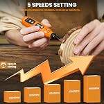 HARDELL Mini Cordless Rotary Tool 3.7V, 5-Speed Rotary Tool Kit with 43 Accessories,Type-C Charging Power for Engraving, Sanding, Polishing, Drilling, Grinding, Small DIY Crafts (Orange-Black)