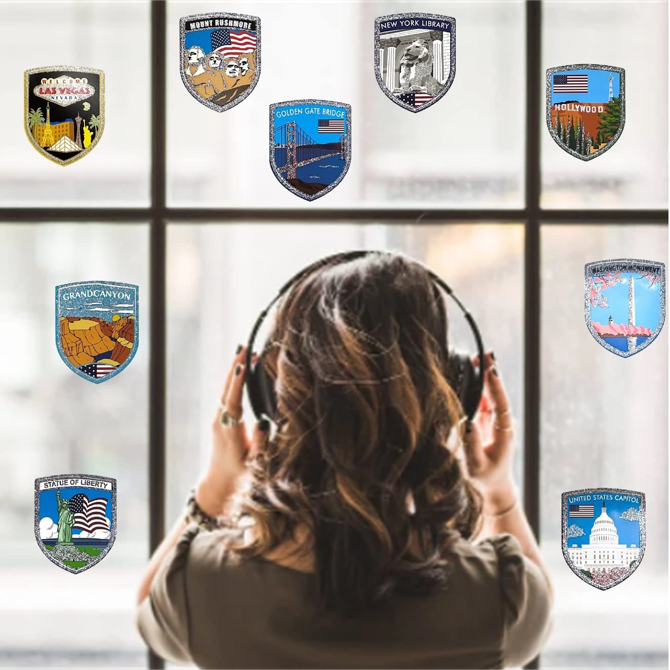 Autocollants statiques United States Cities WS1 et logo OTAN brodé 3D