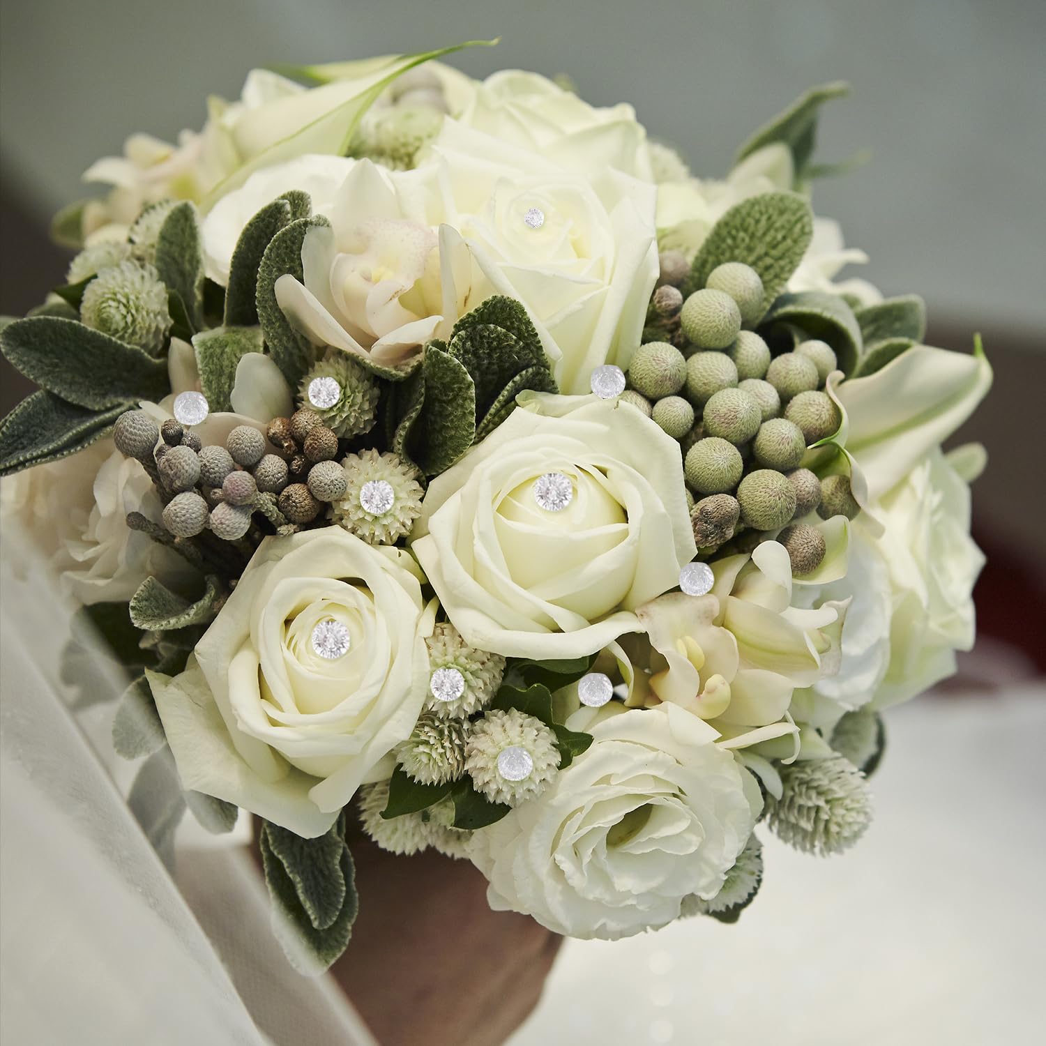 148 Stück Blumenstrauß-Anstecknadeln und 3D-Silber-Schmetterlings-Wanddekor-Set, Blumen-Diamant-Pins mit Schmetterlings-Aufklebern für Hochzeit, Muttertag, Party, Geburtstag, Valentinstag