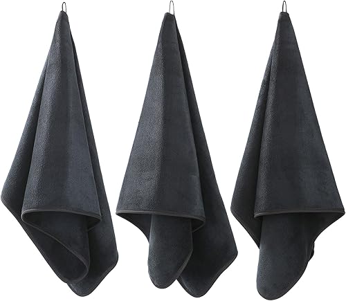 Miniatura 24 de Toallas de microfibra para gimnasio de tamaño grande súper suaves para ejercicio, fitness, deportes, entrenamiento, 380-GSM 15 pulgadas x 31