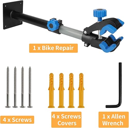 Miniatura 7 de Soporte de pared para reparación de bicicletas, soporte de mantenimiento de bicicletas, soporte de trabajo para bicicleta, altura ajustable y