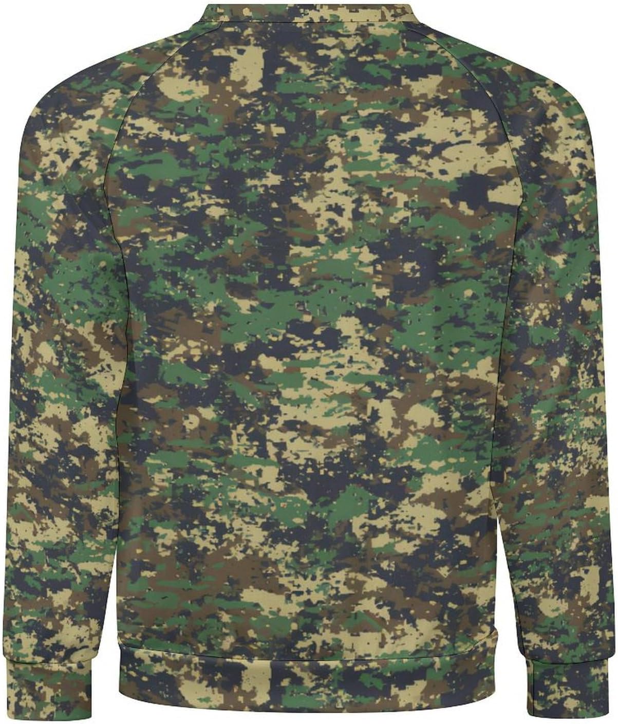 Mens Camo Pullover Sweatshirt Casual Stylish Print Long Sleeve Camouflage Tops Crewneck Athletic Pullover - Image 5