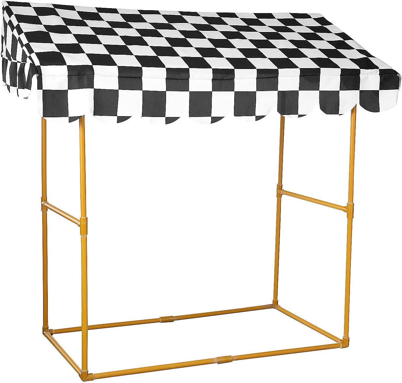 Fun Express 42 1/4" x 54" Black & White Checkered Tabletop Hut with Frame - 2 Pieces