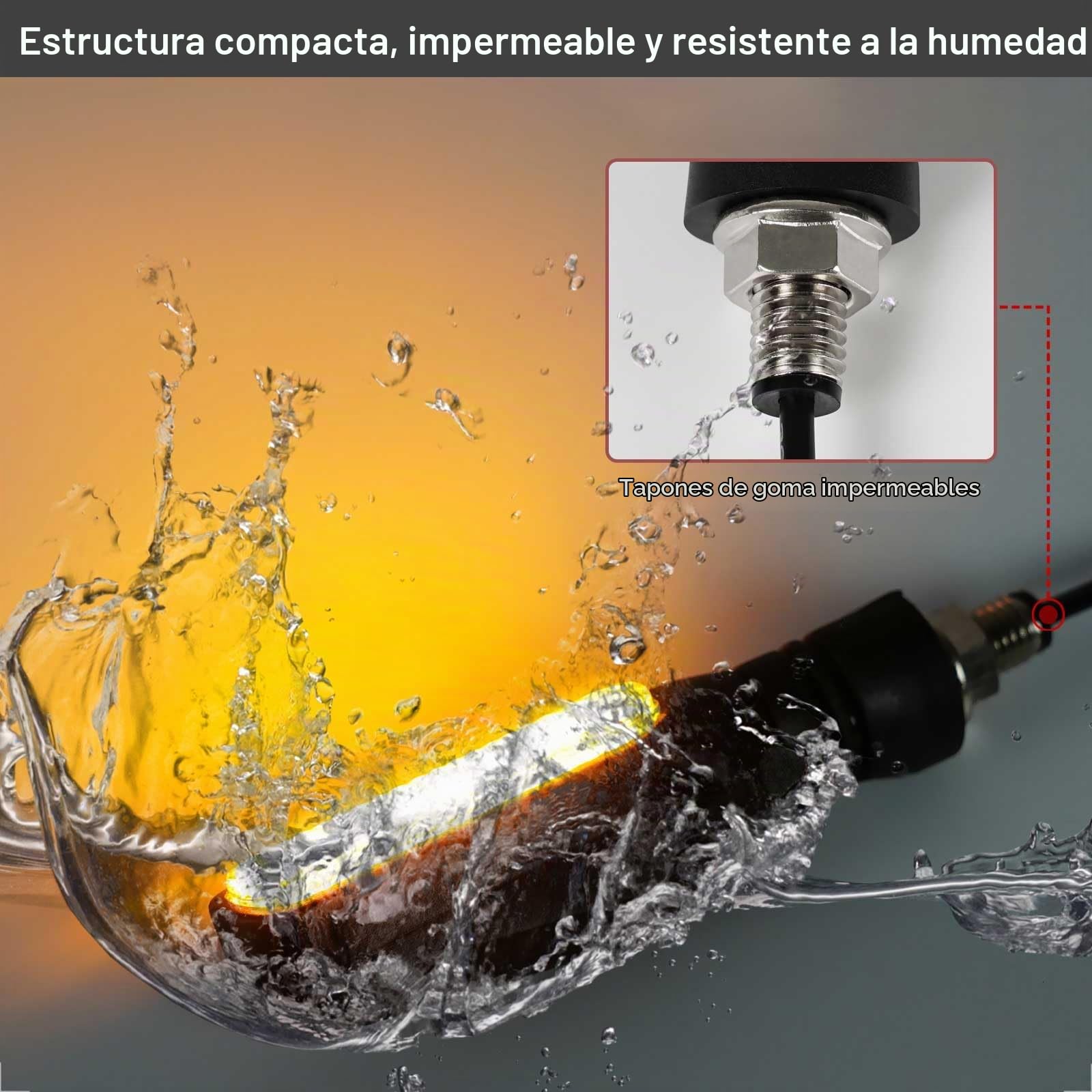 evermotor Intermitentes Homologados LED, 4 piezas 12 V, para motocicleta scooter ATV Naked Scrambler Touring Street, IP67 resistente al agua