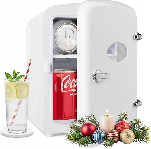 Miniatura 11 de HealSmart Mini Nevera Portátil de 4 Litros/6 Latas con Ventana de Observación, Enfriador y Calentador Refrigerador Compacto Pequeño de Escritorio