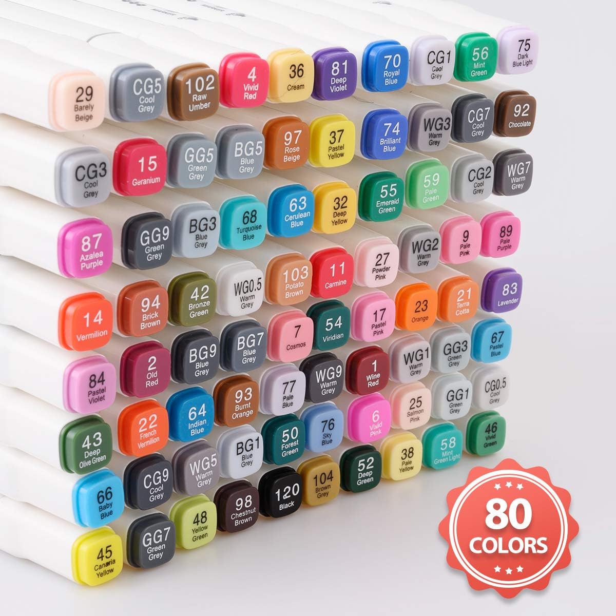 Dabo&Shobo 80 Colors Alcohol Markers, Dawing Marker, Dual Tip, Fine & Chisel Coloring Marker For Adult Coloring And Sketching - Image 5