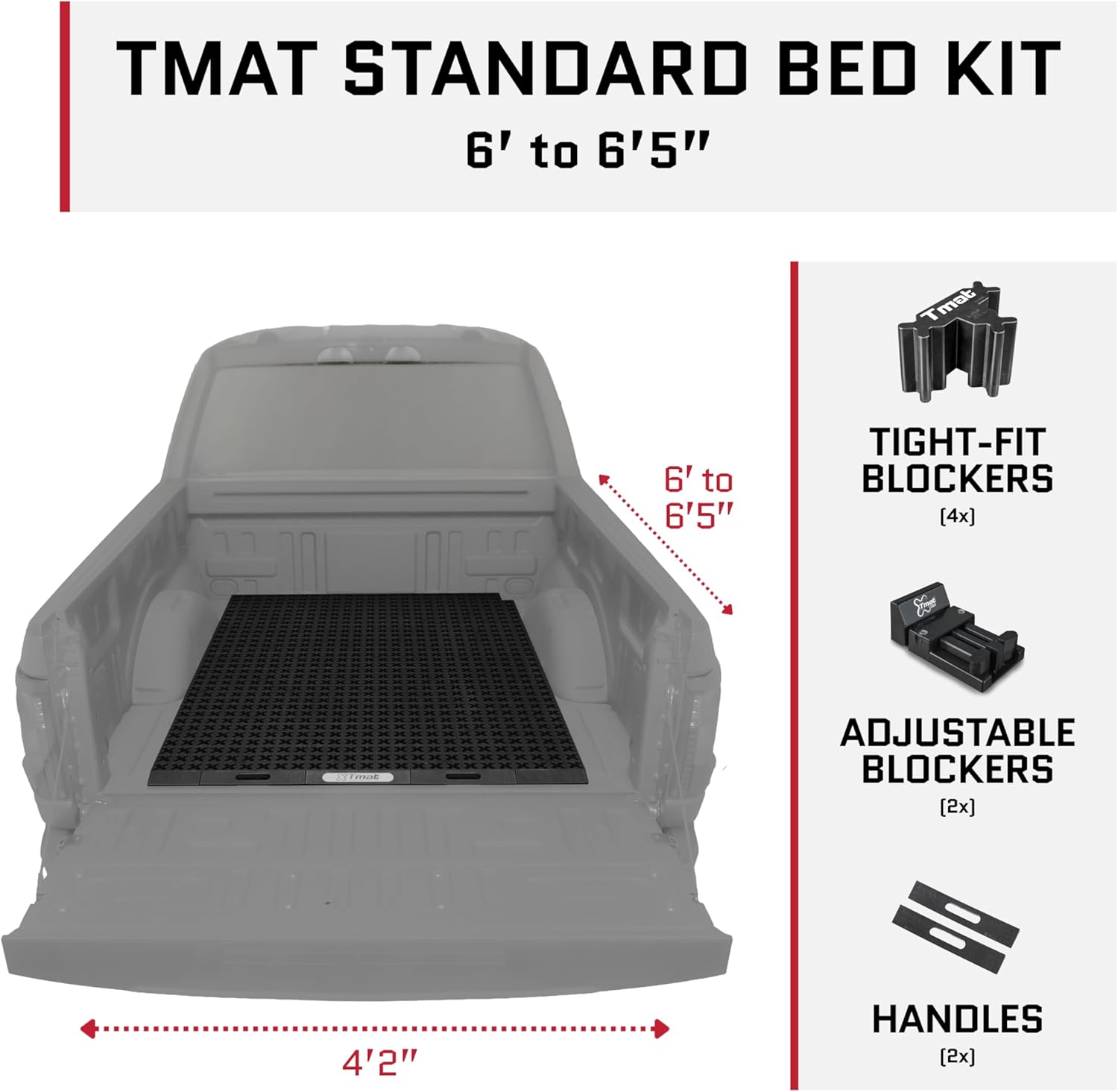 Tmat Truck Bed Organizer Storage System Slide Out Mat (Universal Fit or Standard Beds 6' to 6'5')