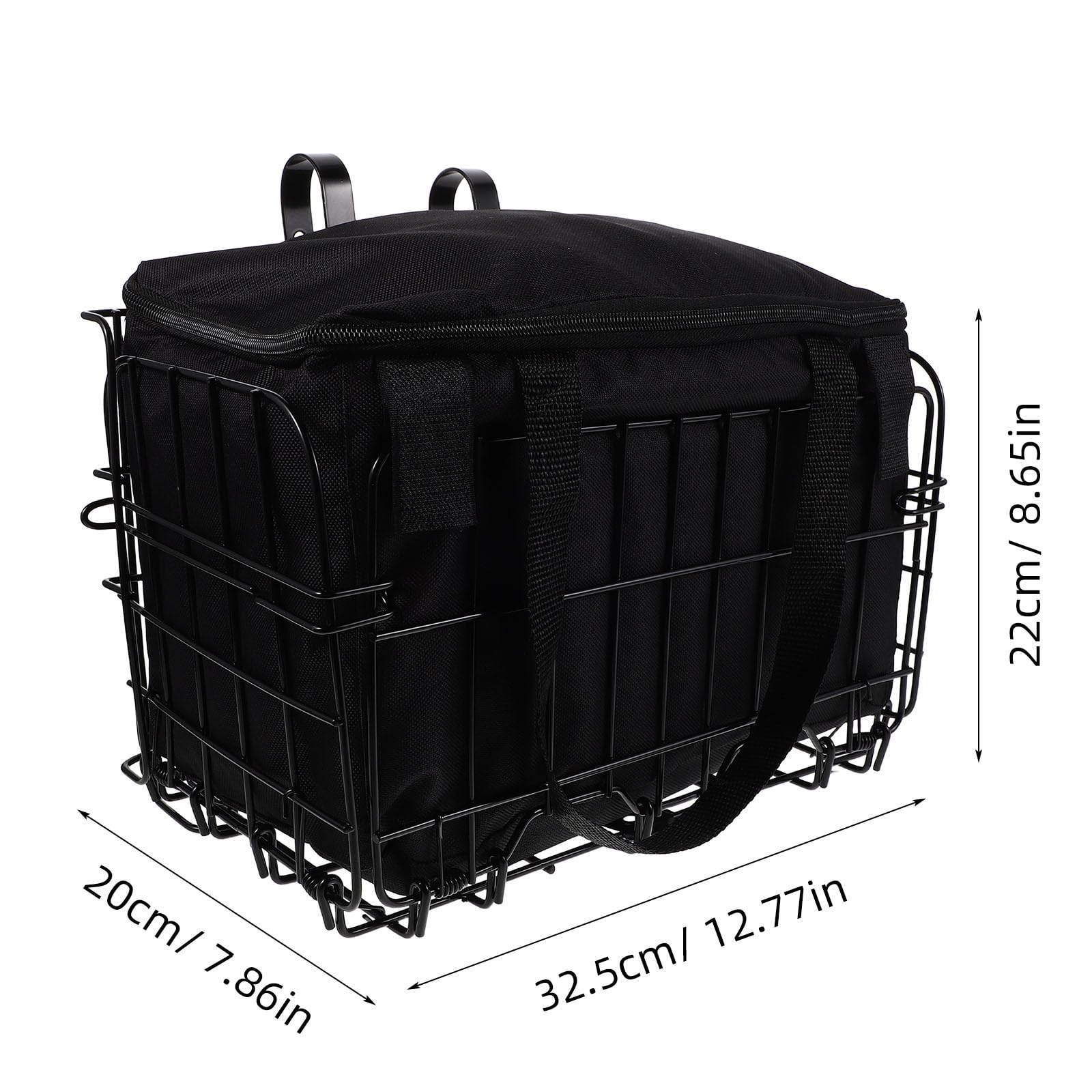 Ciieeo Cesta Negro Plegable para Metal Gran Capacidad Bicicleta
