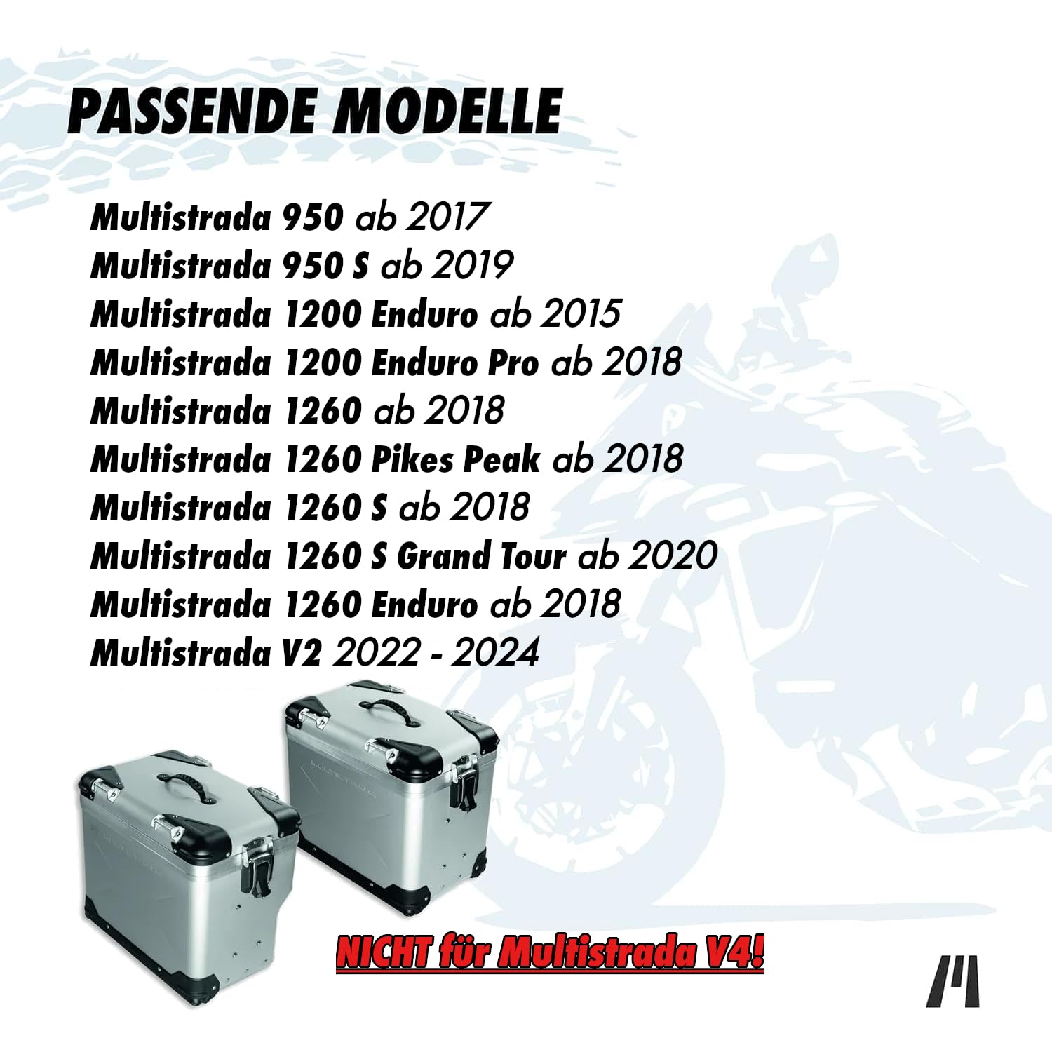 Getmore Accessori Moto Borse Interne per Valigie Laterali valigia Ducati Multistrada