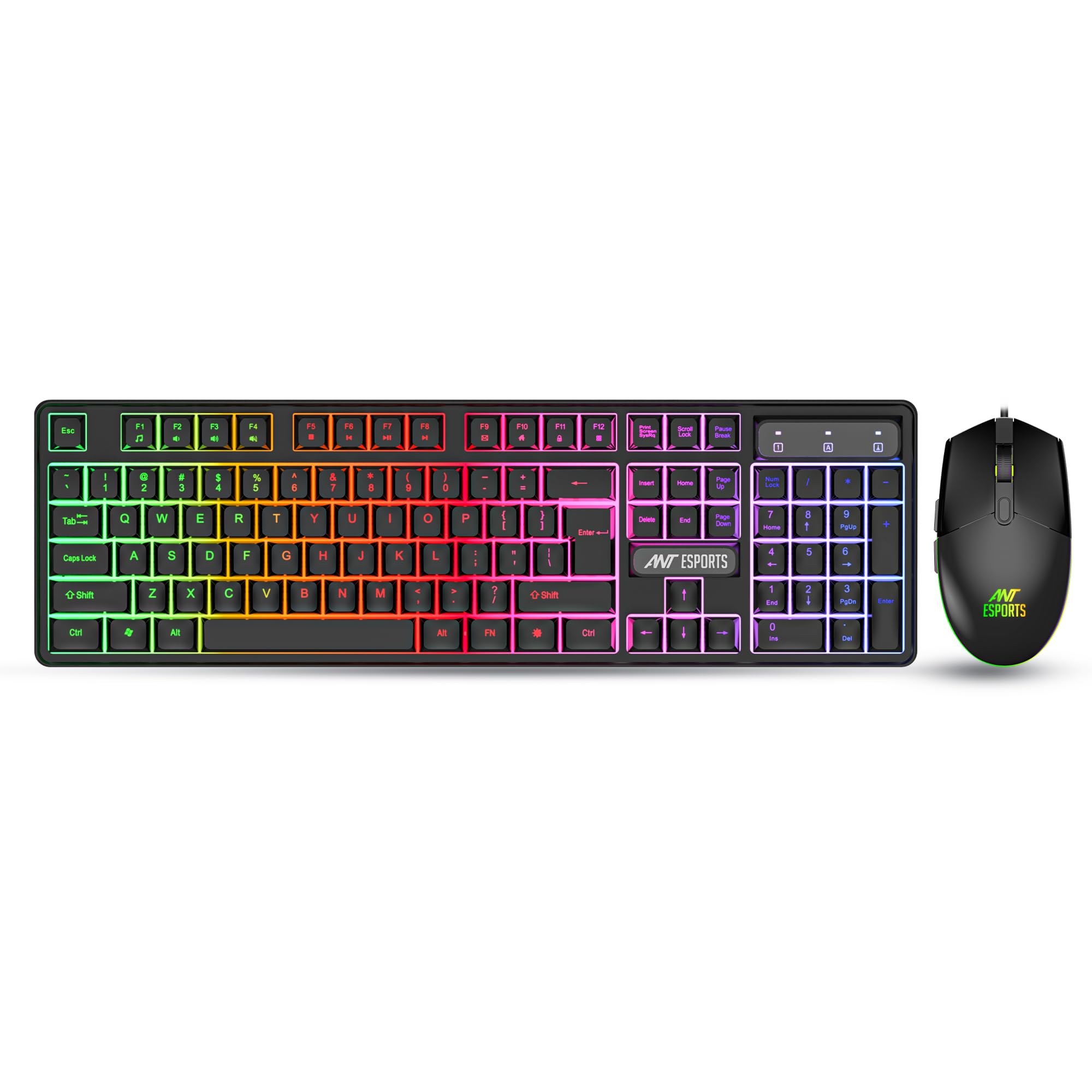 Ant Esports KM1650 Gaming Keyboard & Mouse Combo, Wired Backlit Rainbow LED Keyboard & 3200 DPI Gaming Mouse for PC/Laptop - Black (B0C7KPZ4Y5) Amazon Price History, Amazon Price Tracker