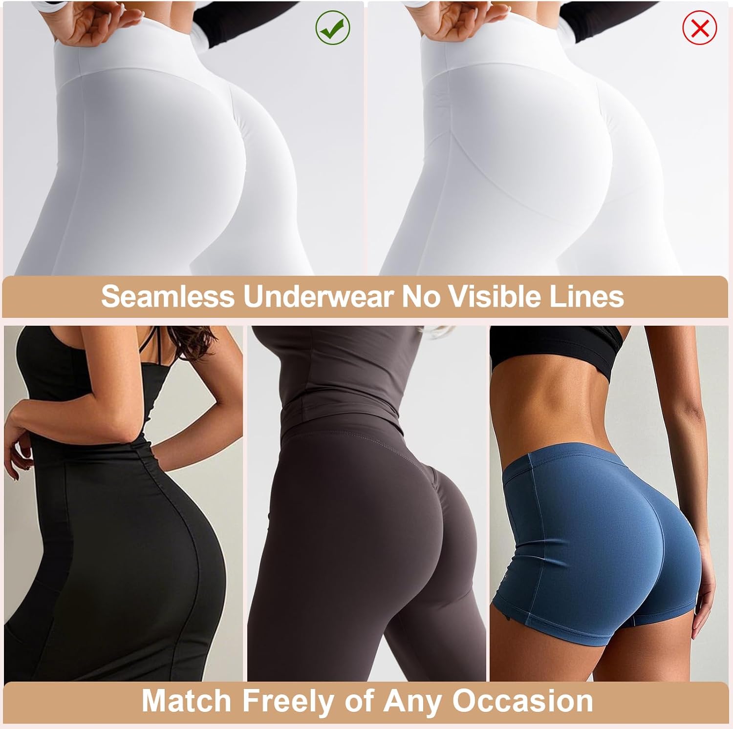 ToVii Leakproof Period Underwear for Women Heavy Flow Seamless Period Panties High Absorbent Menstrual Underwear 5 pack - Image 4