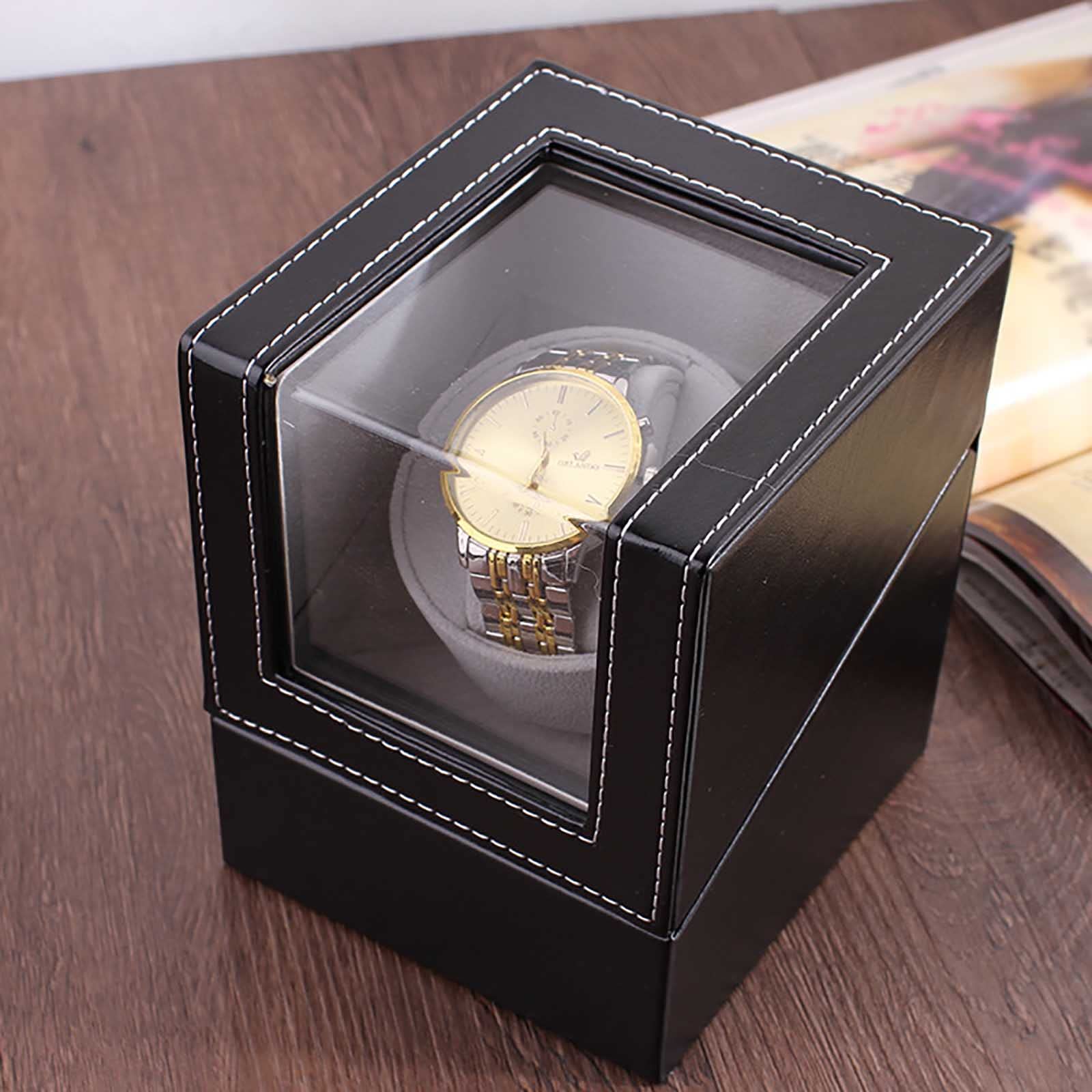 MRKU Scatola avvolgitore Automatico per Orologi rotanti, Cassa Girevole per Orologi, Carica Automatica per Orologi con Motore Silenzioso, Orologi da Donna e da Uomo
