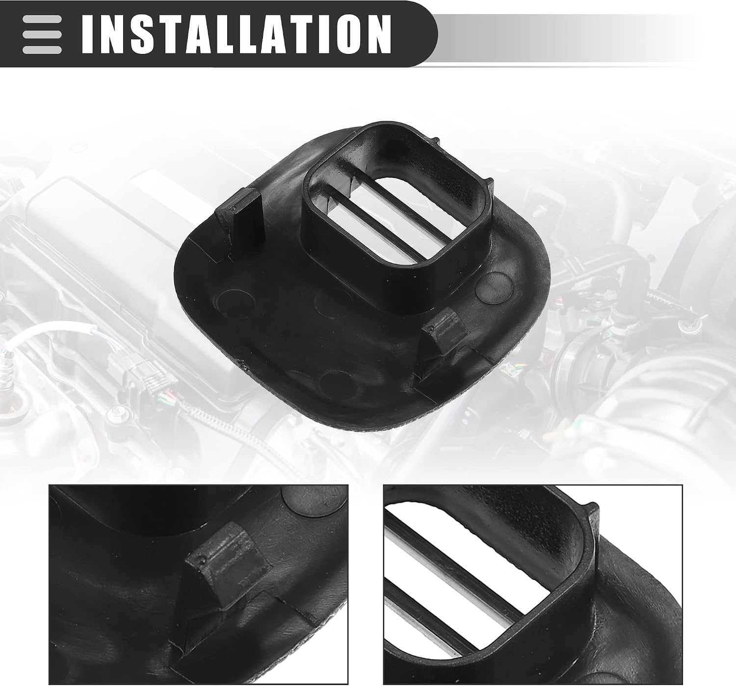 Motoforti Air Temp Sensor Cover, Grille Center Vent Dash, for Chevrolet Corvette 5.7L 1997-2004, Plastic, 10268306, Black