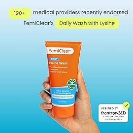 FemiClear Ultra-Gentle Feminine Wash - Made with Lysine & Lemon Balm for Feminine Hygiene, Essentials for Vaginal Health (6FL oz)
