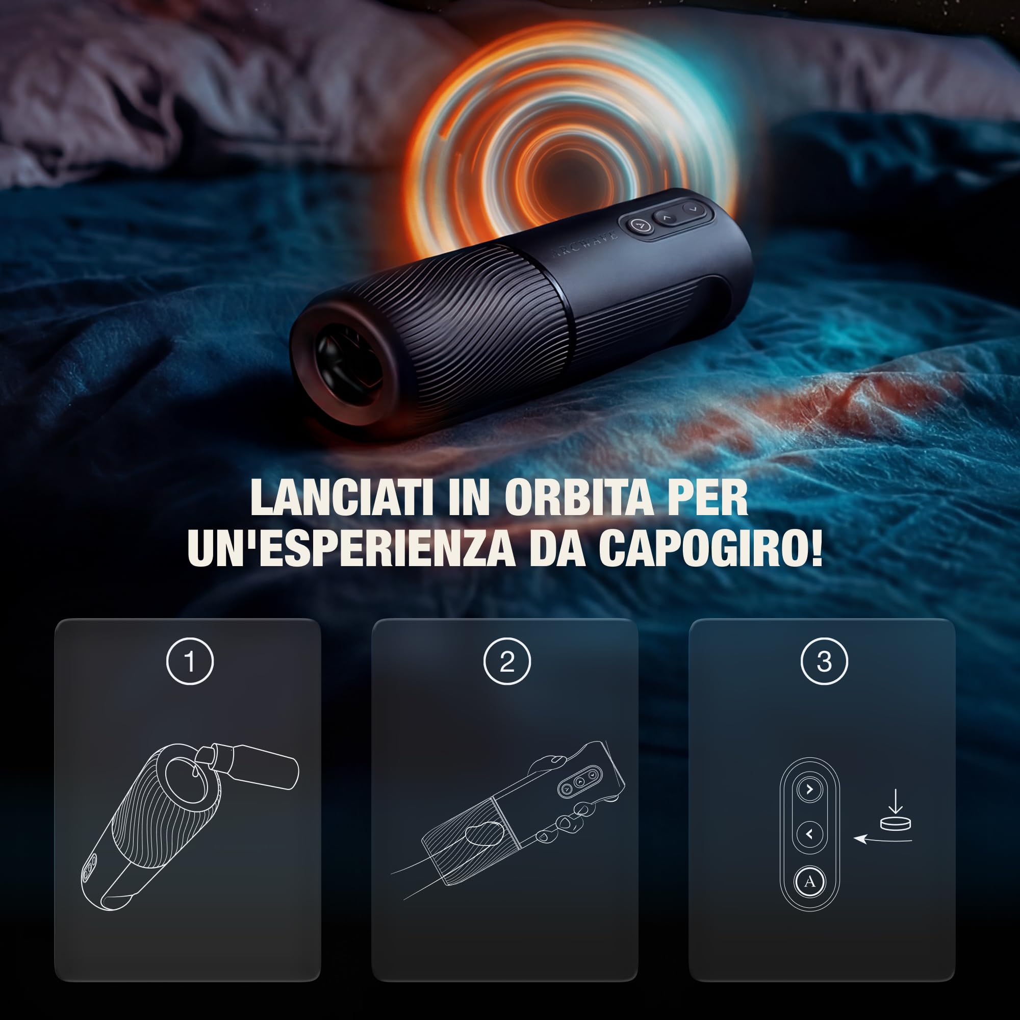 Arcwave Orbit Masturbatore Rotante per Uomo | Rotazione a 360 Gradi | Pocket Pussy Maschile | Stroker per Pene con Controllo tramite App | Sleeve Morbida in Silicone | Sex Toy Ricaricabile | Custodia