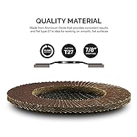 Vista 2 de NEIKO 11106A Paquete de 10 Discos de Aleta de Óxido de Aluminio 4-1/2 para Amoladora Angular, Rueda de Aleta de Grano 40, Rueda de Rectificado Plana