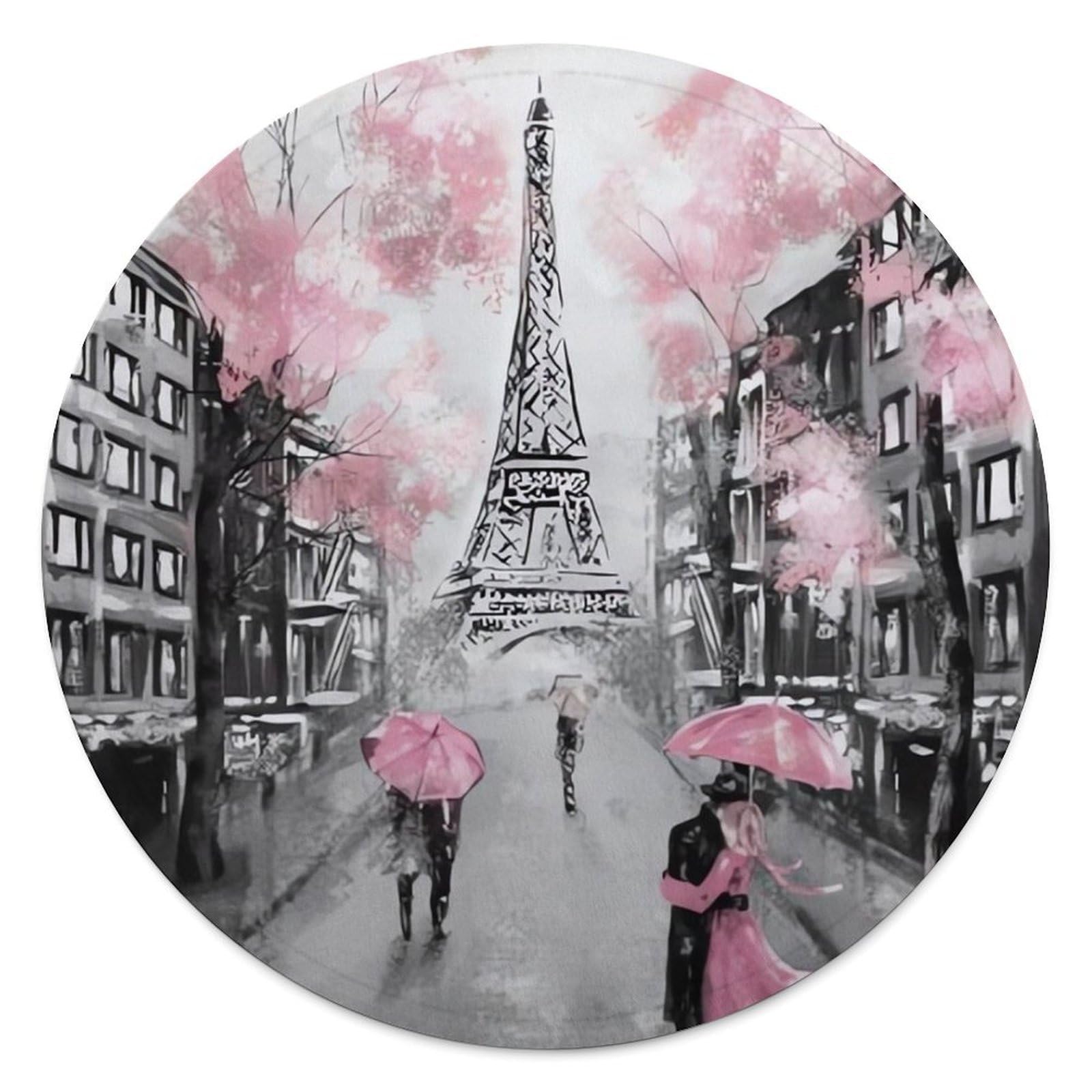Couverture flanelle douce et pliable motif Tour Eiffel rose 140 cm