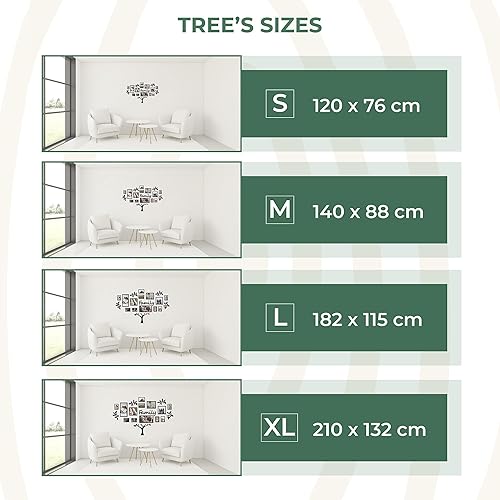 Miniatura 6 de 71.6x45.2 Large Wooden Family Tree with Photo Frames Collage FAMILY, DIY Photo Frame Tree, Wall Decals for House Decor, Wall Decor, Tree Wall Art