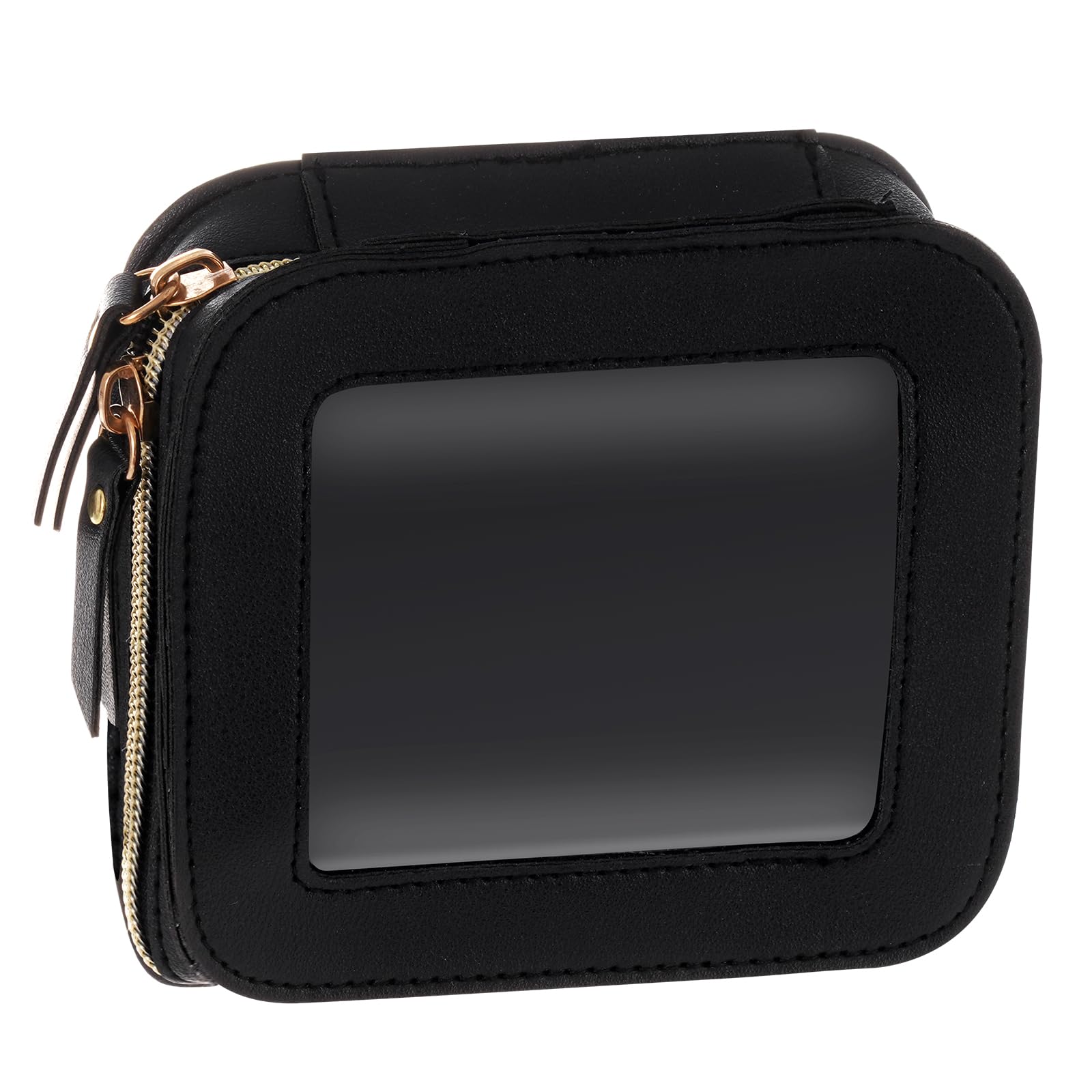 Clear Makeup Bag, Black Travel Toiletry Bag, Double Zipper Storage Bag Black for Women and Girls