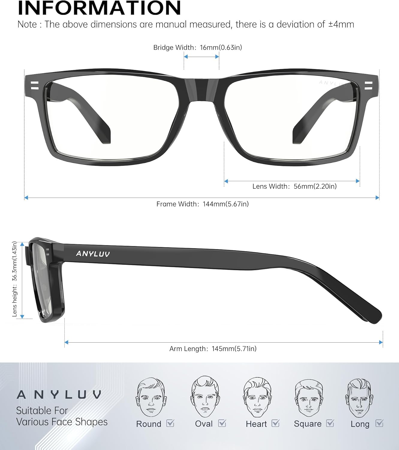 ANYLUV Blue Light Blocking Glasses for Men Anti Blue Light Glasses for Men Women, Eye Strain Relief for Computer Gaming - Image 4