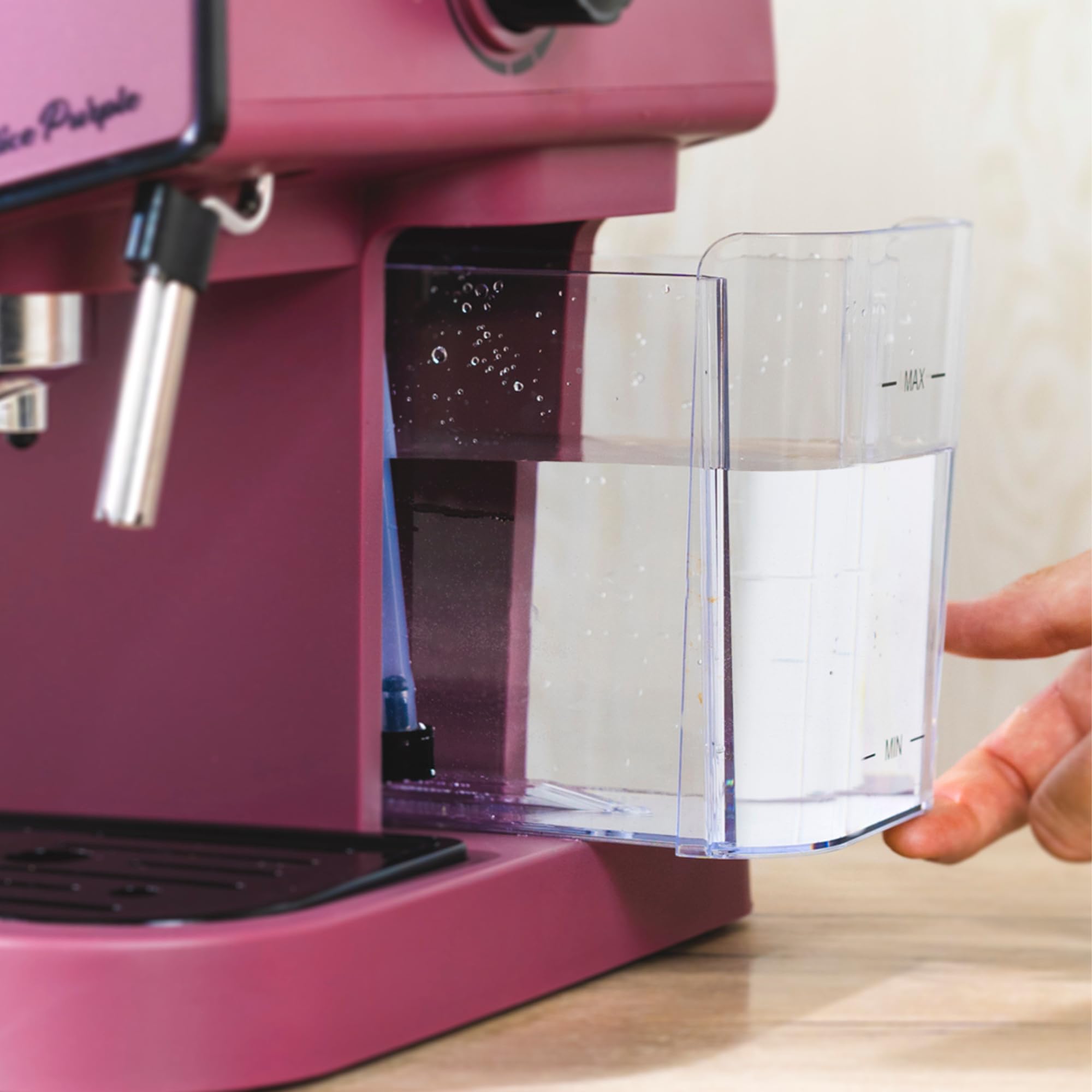 ECO-DE Macchina Caffè Cialde ESE 44 Espresso e Caffe Macinato in Polvere con Montalatte per Cappuccino, Tè o Infusioni – Coffee Machine 20 bar e Vaporizzatore in Acciaio – Disegno Stile Vintage