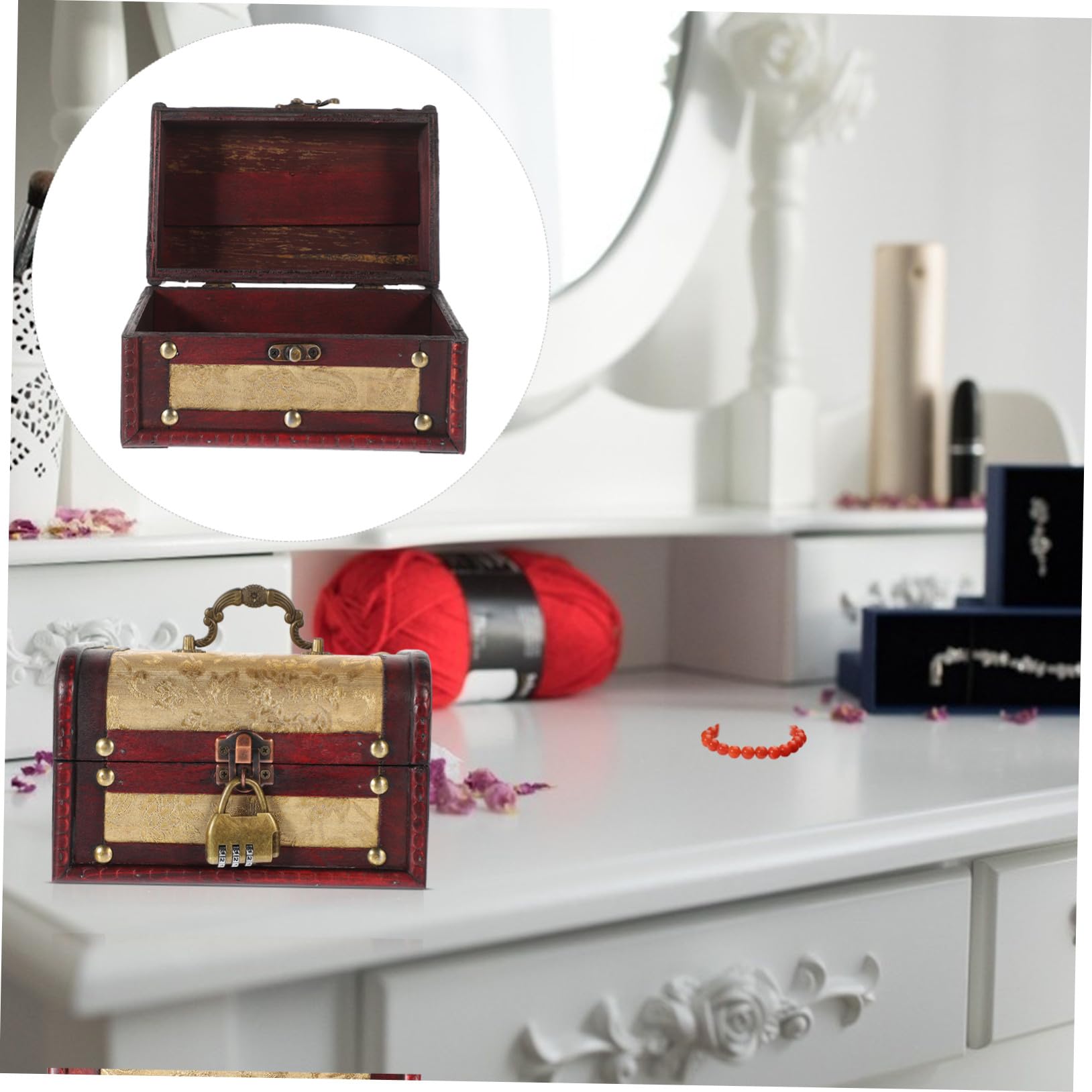 Portagioie Vintage in Legno Scatola Organizer per Casa e Occasioni