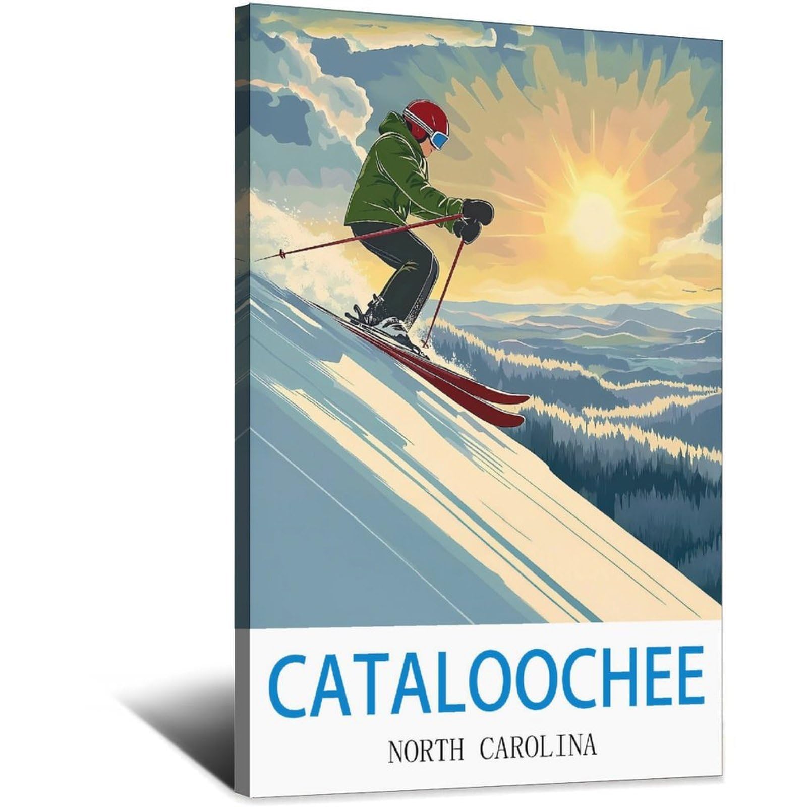 Impression toile Cataloochee poster voyage vintage affiche murale