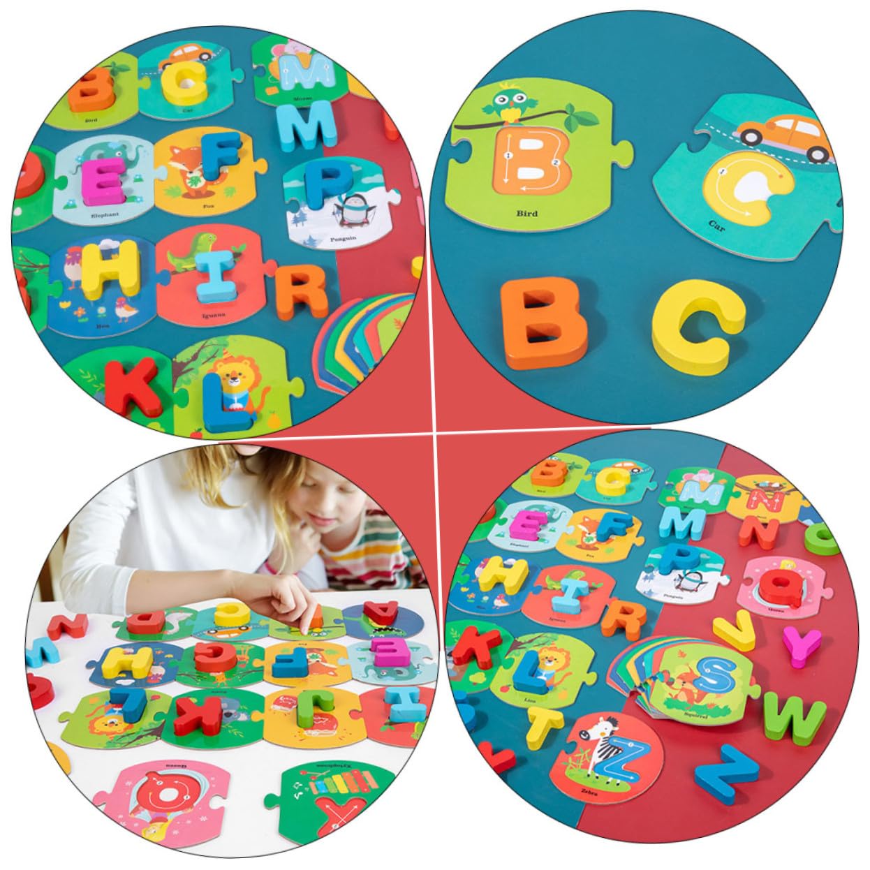 Juguete Educativo de Madera para Letras Coloridas para Aprender Abecedario y Reconocimiento de Palabras Desarrollo Lógico y Vocabulario Infantil