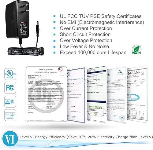 Miniatura 4 de Chanzon Adaptador de conmutación de CA y CC de 12 V, 3 A, 36 W, transformador de convertidor de verrugas de pared de 12 voltios y 3 amperios,