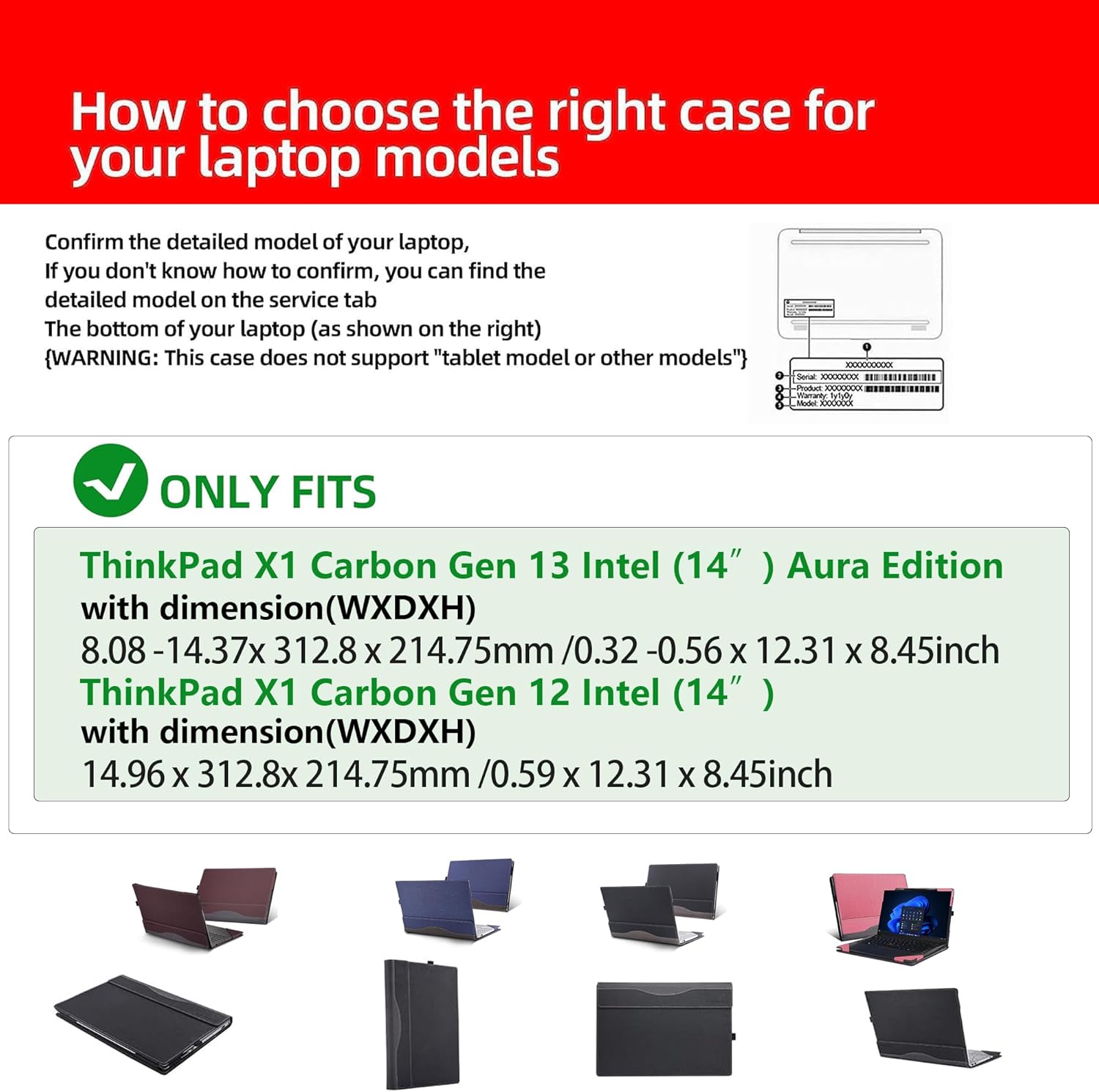 Laptop Case for Lenovo ThinkPad X1 Carbon Gen 13 Aura Edition/ThinkPad X1 Carbon Gen12 Intel (14ʺ) [Note Other Models] All Inclusive Drop Case PU Leather Protective Bag Detachable Shell (Dark Grey)