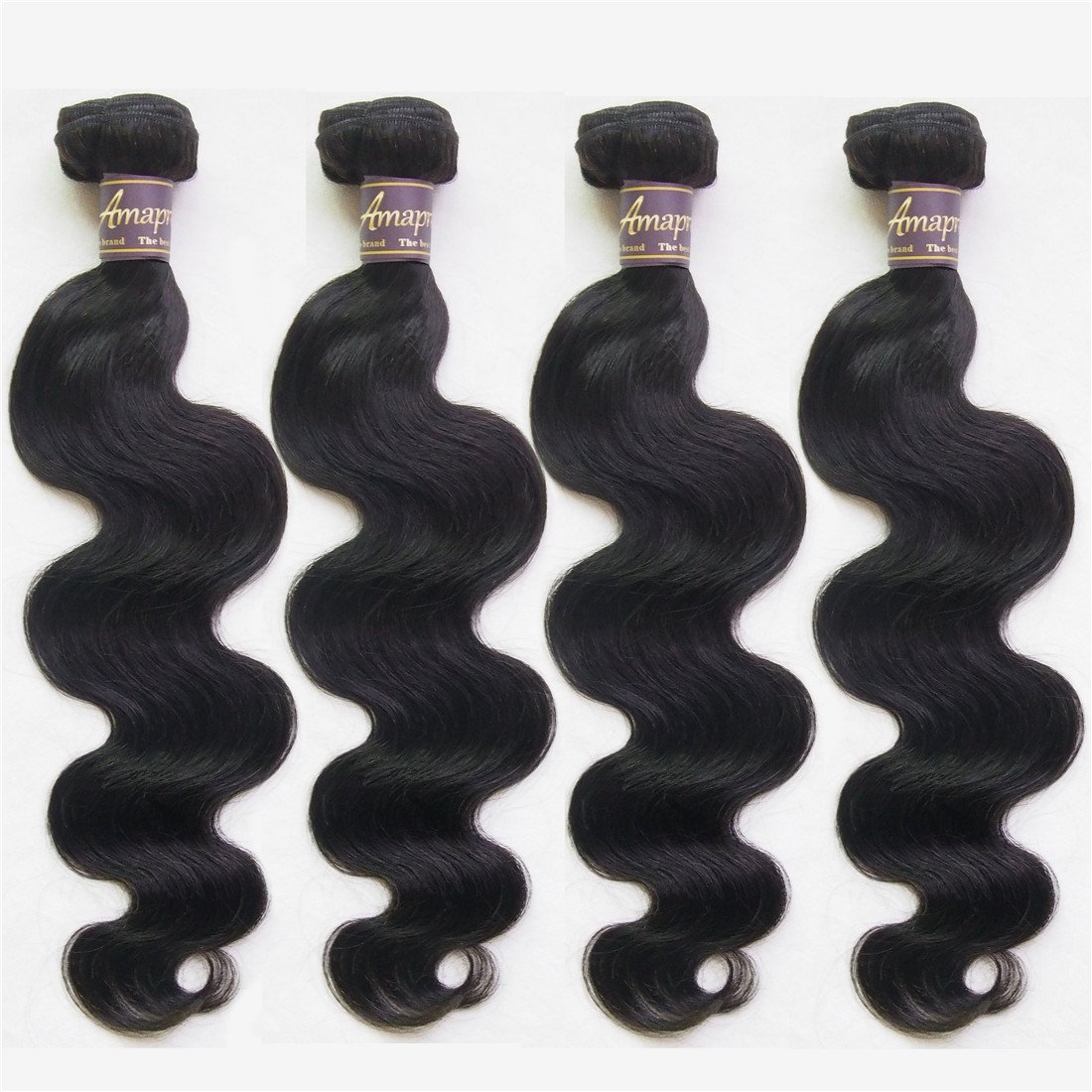 Amapro(TM)10~30 Inch Grade 7A Body Wave Human Hair Extension Weave 4 Bundles/Lot 100% Unprocessed Brazilian Human virgin Hair Natural Color (22 22 22 22)