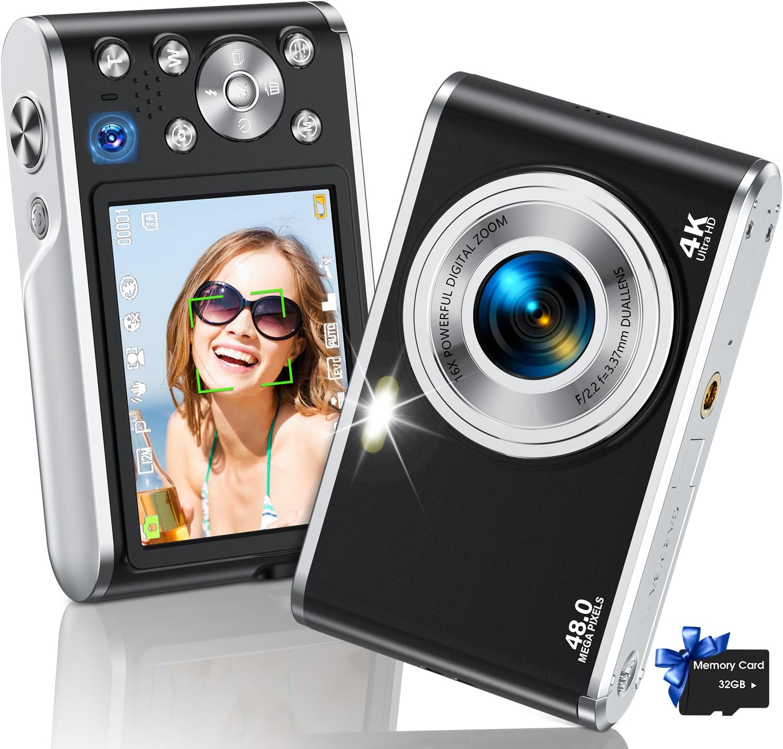 Fotocamera Digitale WOLFANG 4K 56MP - Zoom 16x, Autofocus, Regalo Per Tutte Le Età - Foto 8