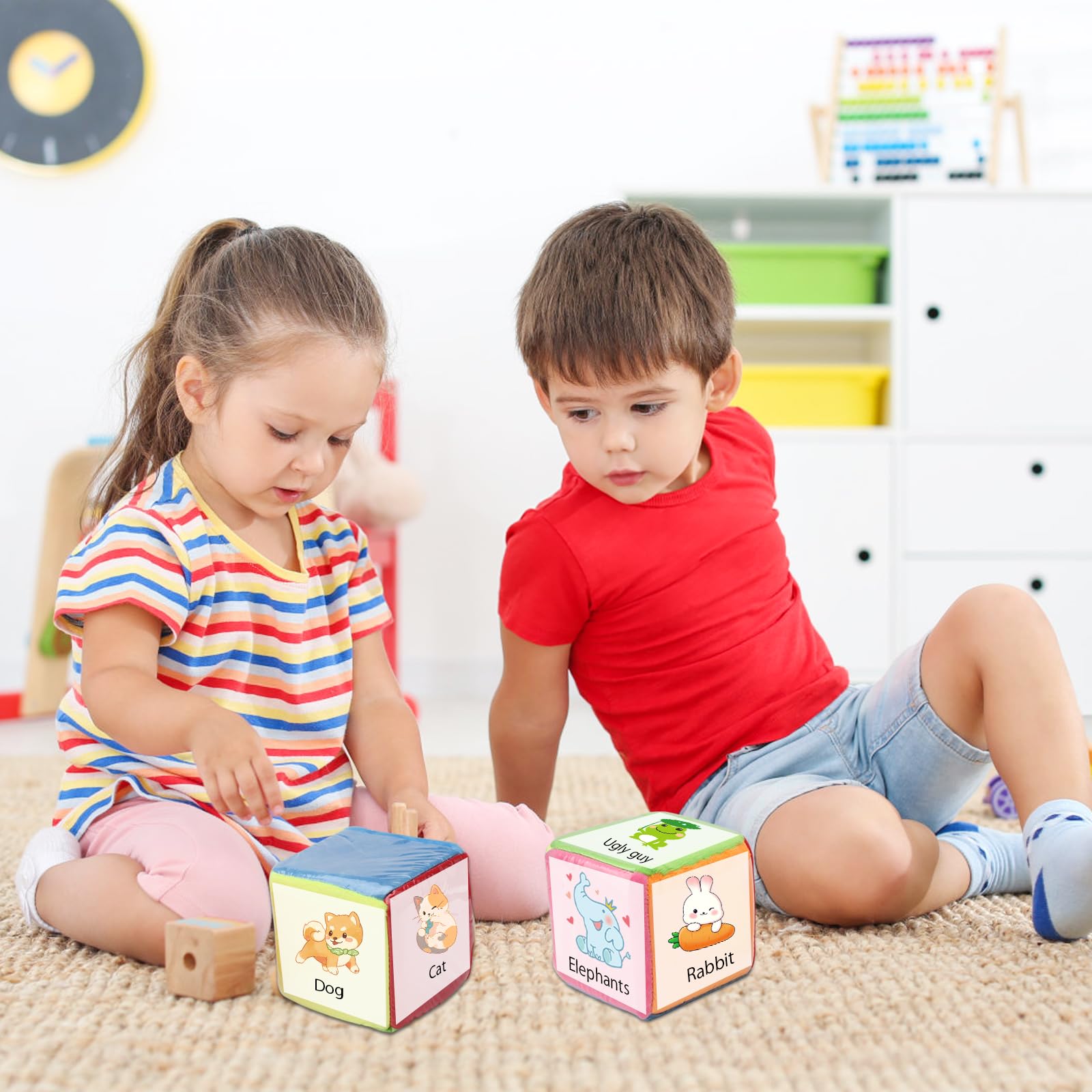 Lot de 4 dés de poche carrés en mousse souple de 10 cm avec poche transparente, grands dés éducatifs à faire soi-même pour l'enseignement Lot de 4 dés de poche carrés en mousse souple de 10 cm avec poche transparente, grands dés éducatifs à faire soi-même pour l'enseignement