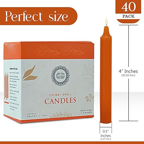 Miniatura 2 de Raajsee - Juego de 40 velas naranjas 4" de altura, velas cónicas mini sin aroma - Perfectas para brujería, rituales, hechizos, oración, meditación,