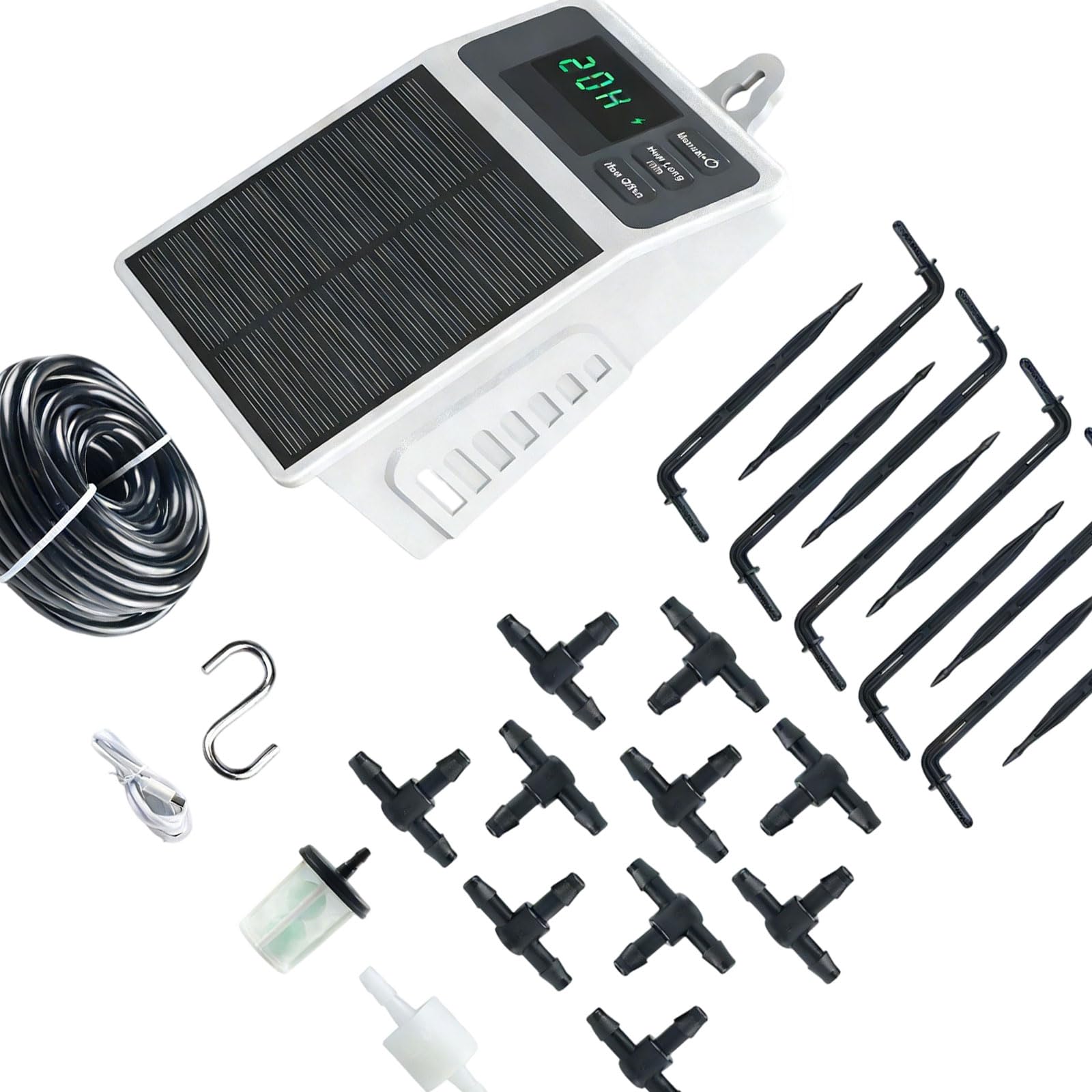 Struttura Automatica per irrigazione da Giardino Orologio modificabile Solare velocità Flusso 630 ml Momento IPX5 Impermeabile Vari cespugli Attrezzatura da Giardino Domestico