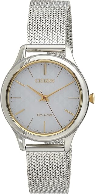 Citizen Women Analogue Eco-Drive Watch with Stainless Steel Mesh Band