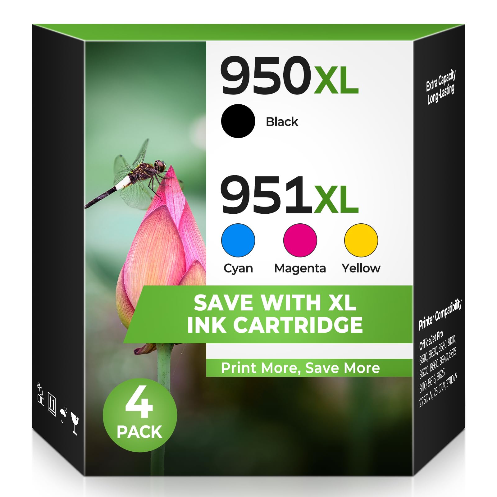 950XL 951XL Ink Cartridges Office Jet Pro 8600 8610 8620 8630 Compatible for HP 950XL 951XL Ink Cartridges Combo Pack Compatible for Office Jet Pro 8600 8660 8640 8615 8110 276DW 251DW 271DW Printer