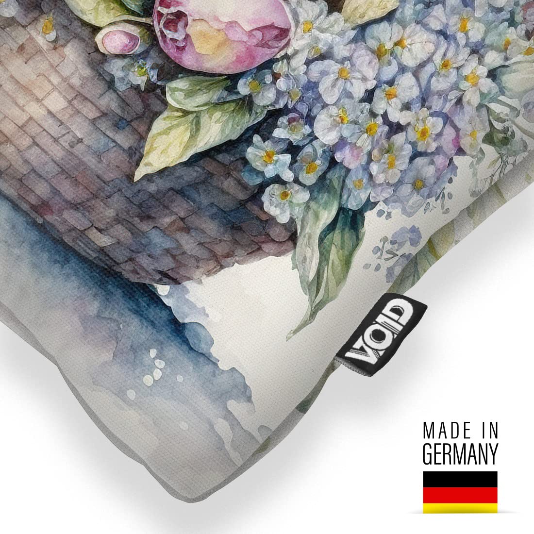 VOID Kleiner Hase Osterkorb 55x55 Kissenhülle Polyester Zierkissen Couchkissen Ostern Osterdeko Deko