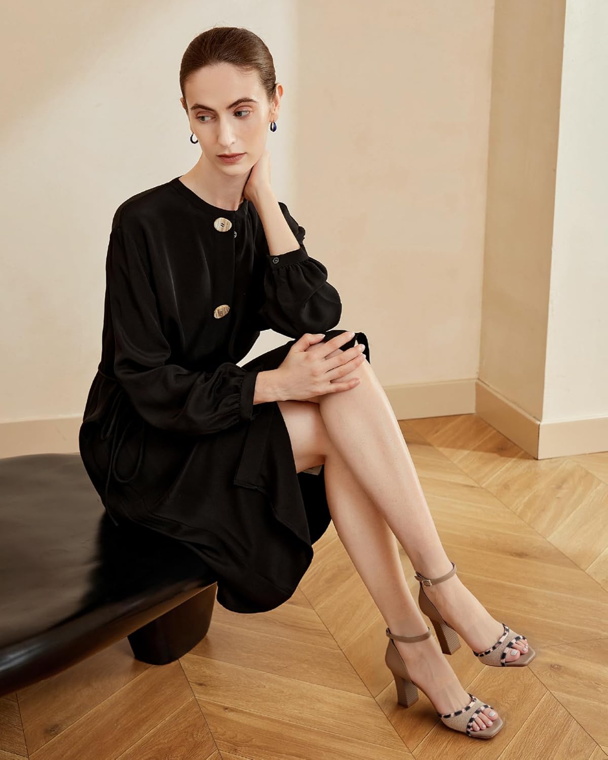 NEWBELLA Women's Heeled Sandals-Chunky Block High Heels with Ankle Strap, Comfortable Open Toe Dress Pumps for Party, Prom - Image 3